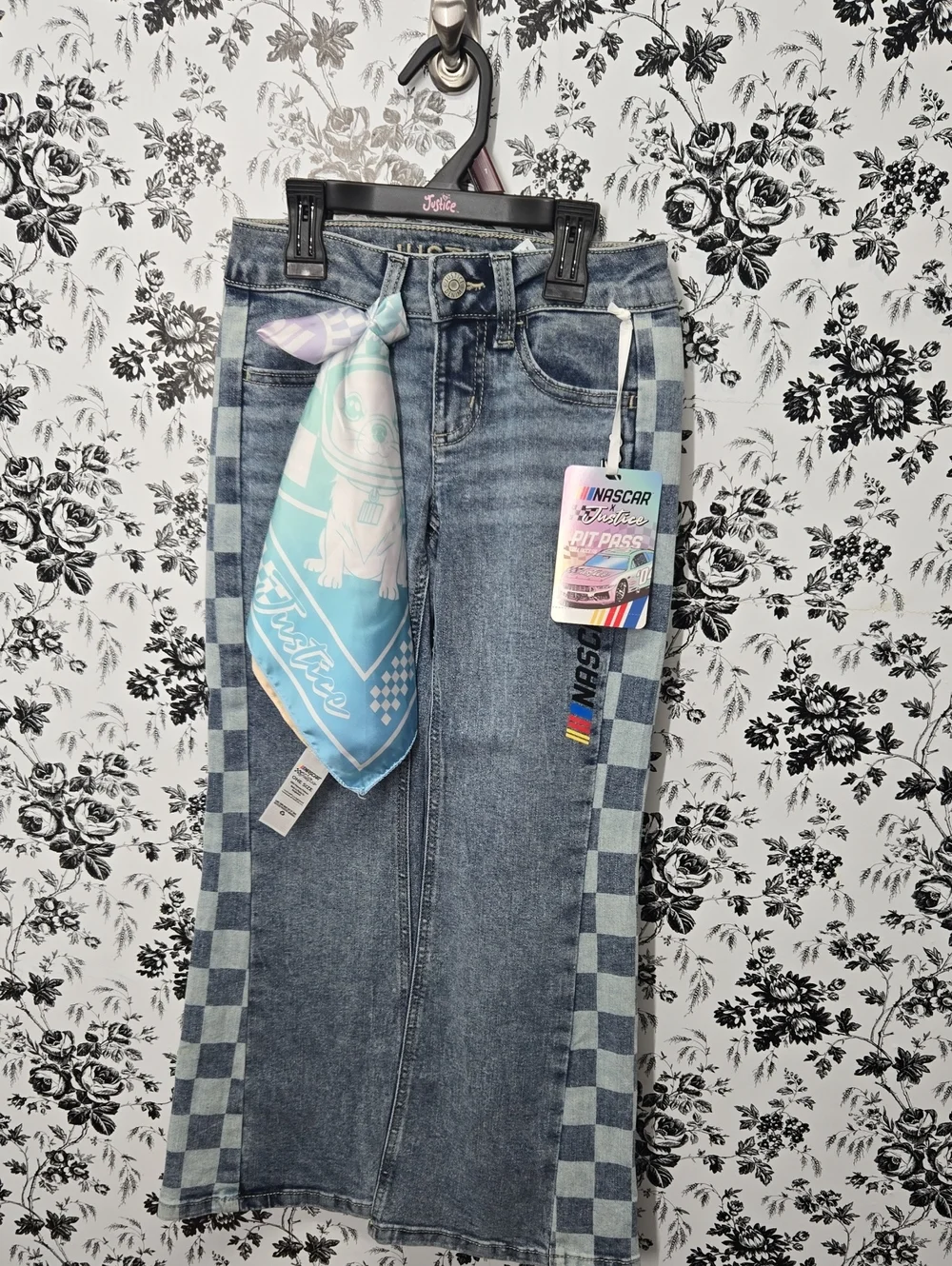 Nascar X Justice Collaboration Denim Jean Sizes 7, 8, 10, Or 12